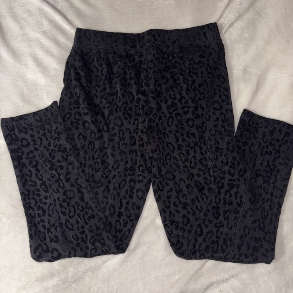 Cato Charcoal Velvet Leopard Print Leggings - Picture 2 of 3